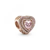 Pandora Charms<Charm Cœurs Nivelés Scintillant Timeless - Rose gold