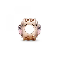 Pandora Charms<Charm Cœurs Nivelés Scintillant Timeless - Rose gold