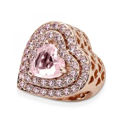 Pandora Charms<Charm Cœurs Nivelés Scintillant Timeless - Rose gold
