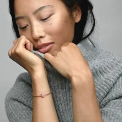 Pandora Charms<Charm Cœurs Nivelés Scintillant Timeless - Rose gold