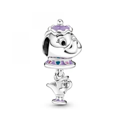 Pandora Charms<Charm Disney x Madame Samovar et Zip de la Belle et la Bête - Argent
