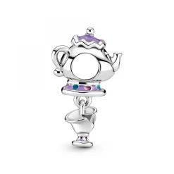 Pandora Charms<Charm Disney x Madame Samovar et Zip de la Belle et la Bête - Argent
