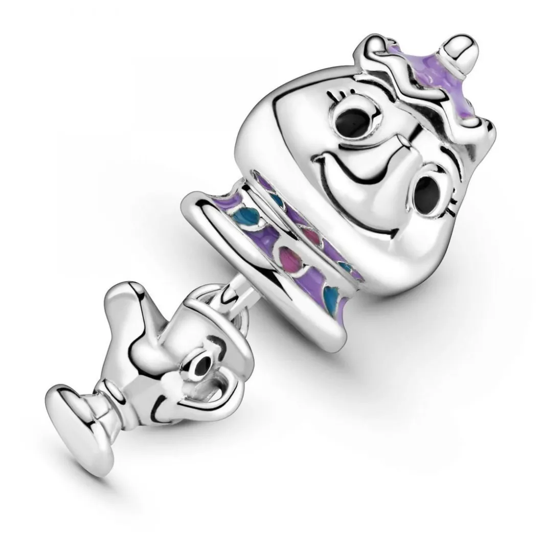 Pandora Charms<Charm Disney x Madame Samovar et Zip de la Belle et la Bête - Argent