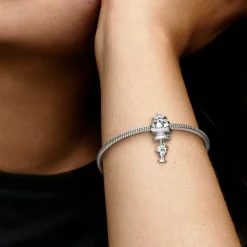 Pandora Charms<Charm Disney x Madame Samovar et Zip de la Belle et la Bête - Argent