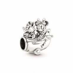 Pandora Charms<Charm Disney x Mickey et Minnie avion - Argent
