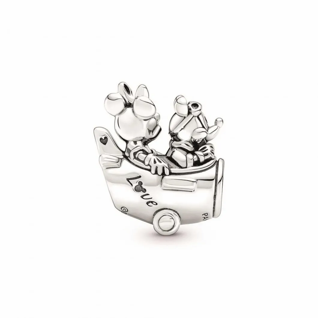 Pandora Charms<Charm Disney x Mickey et Minnie avion - Argent