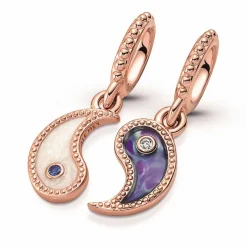 Pandora Charms<Charm double face moments Yin & Yang Séparable - Rose gold