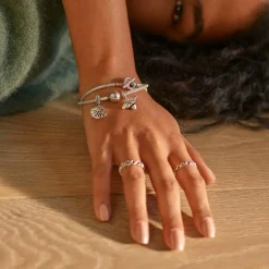 Pandora Charms<Charm Double Pendant Cœur Arbre de vie Bicolore People - Argent