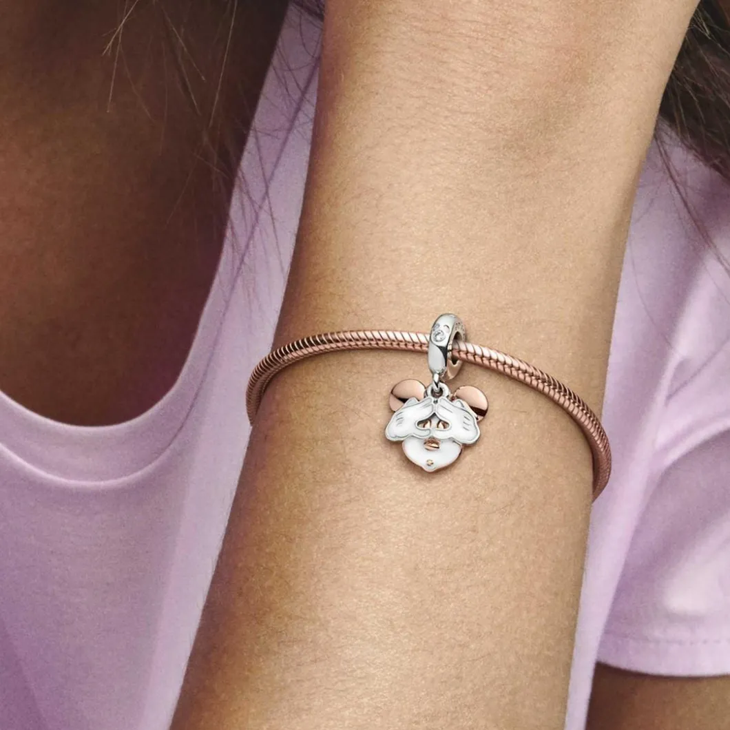 Pandora Charms<Charm double pendant Disney x Mickey - bicolore