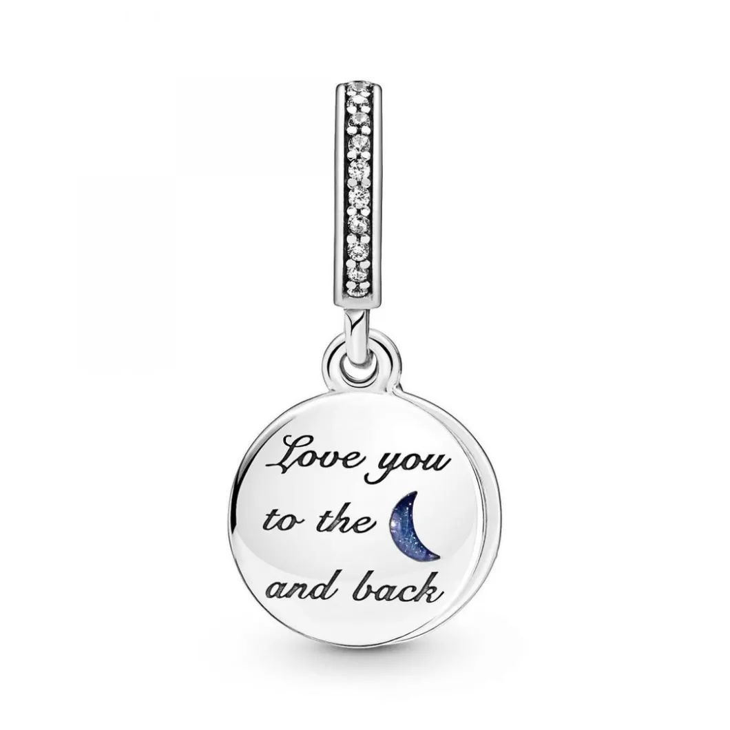 Pandora Charms<Charm double pendant Moments Arbre & Lune de la Galaxie - Argent