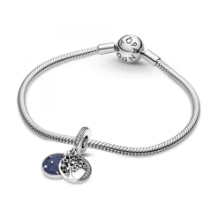 Pandora Charms<Charm double pendant Moments Arbre & Lune de la Galaxie - Argent