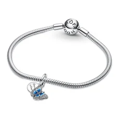 Pandora Charms<Charm double pendant Moments Papillon bleu & Citation - Argent 925/1000ᵉ