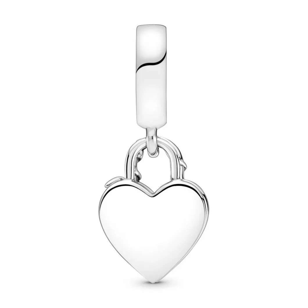 Pandora Charms<Charm double pendant Moments Cadenas & cœur - Argent