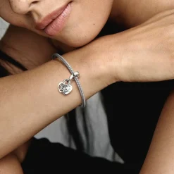 Pandora Charms<Charm double pendant Moments Cadenas & cœur - Argent