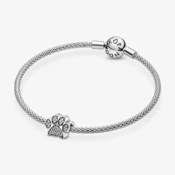 Pandora Charms<Charm empreinte de patte scintillante Moments
