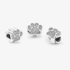 Pandora Charms<Charm empreinte de patte scintillante Moments