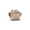 Pandora Charms<Charm en forme de Patte en Métal doré à l'or rose fin 585/1000