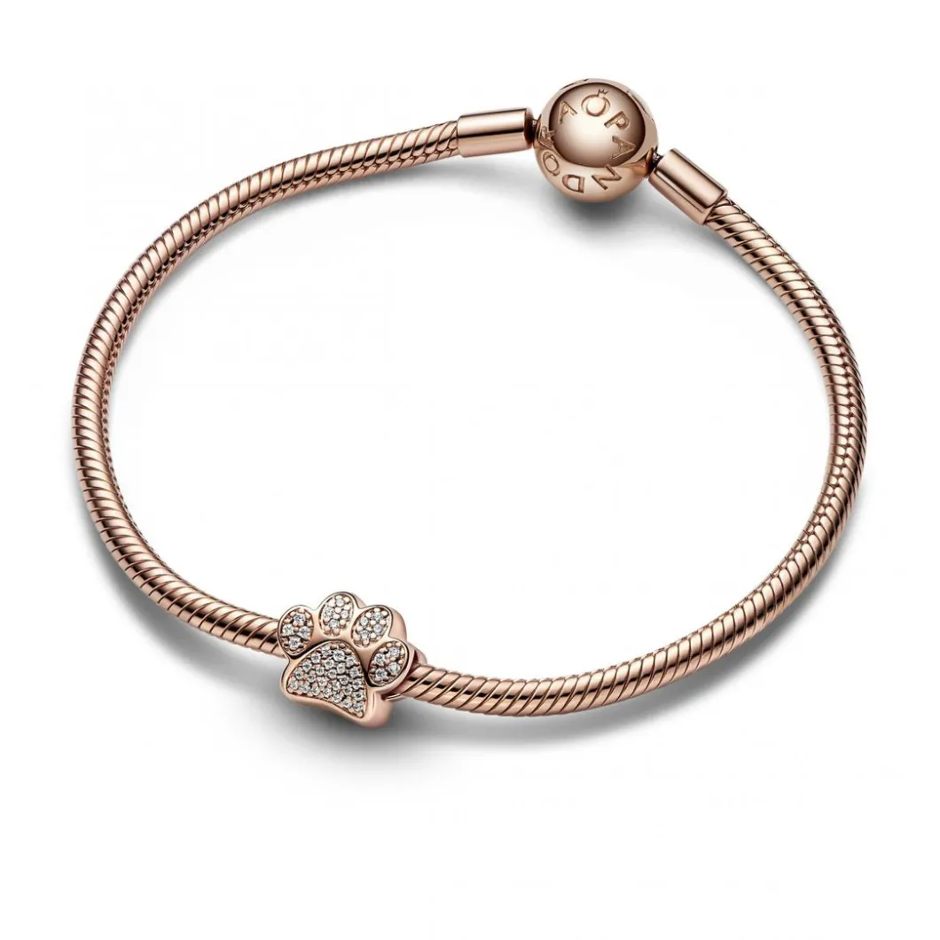 Pandora Charms<Charm en forme de Patte en Métal doré à l'or rose fin 585/1000