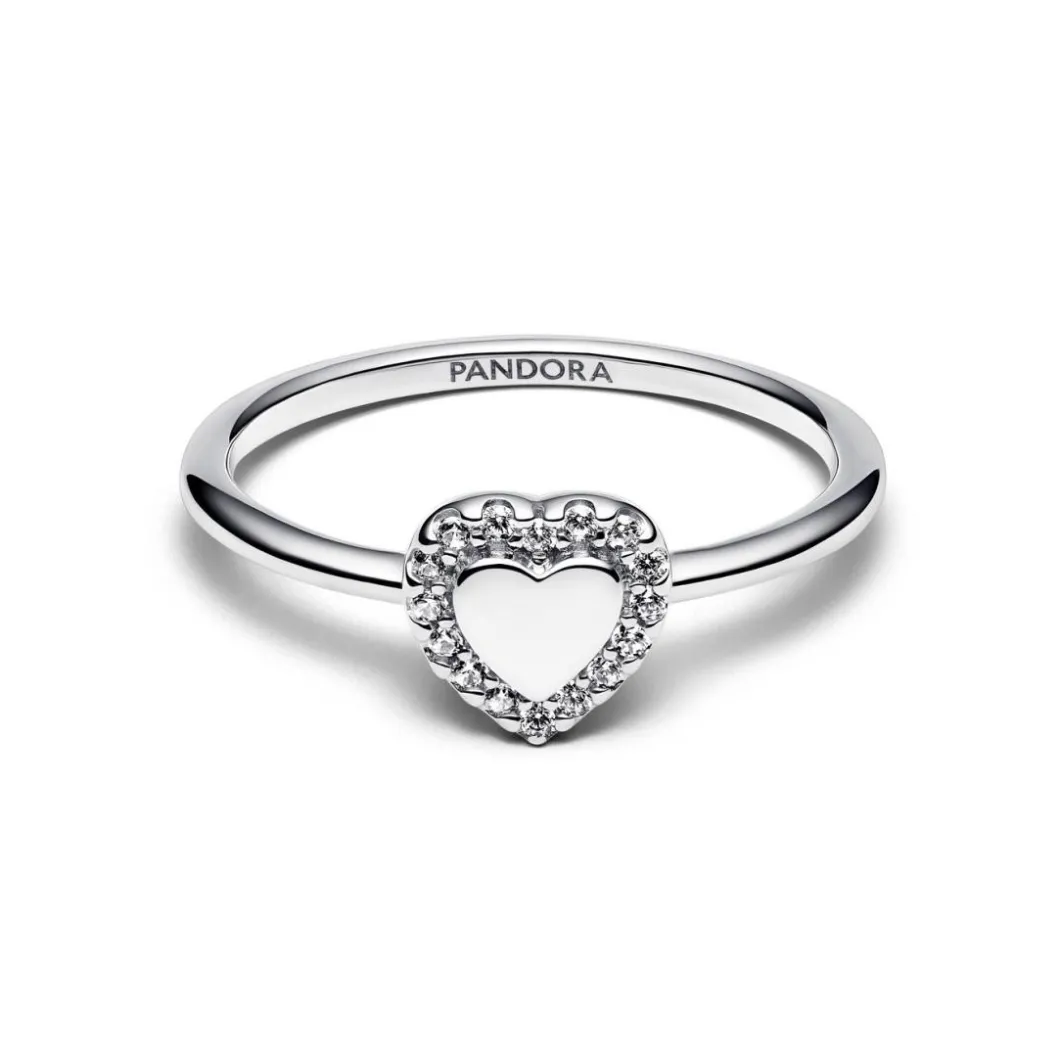 Pandora Bague<Charm Halo Cœur Gravable