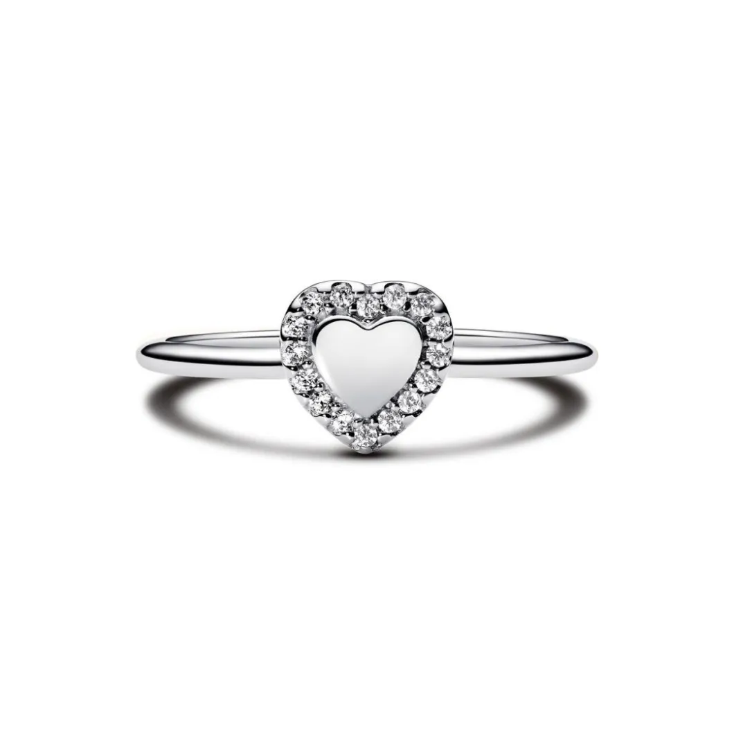 Pandora Bague<Charm Halo Cœur Gravable