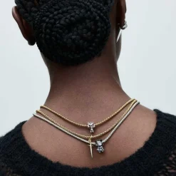 Pandora Charms<Charm Jon Snow argent sterling avec émail noir et gris femme Game of Thrones