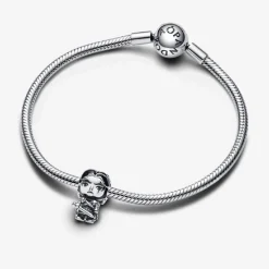 Pandora Charms<Charm Jon Snow argent sterling avec émail noir et gris femme Game of Thrones