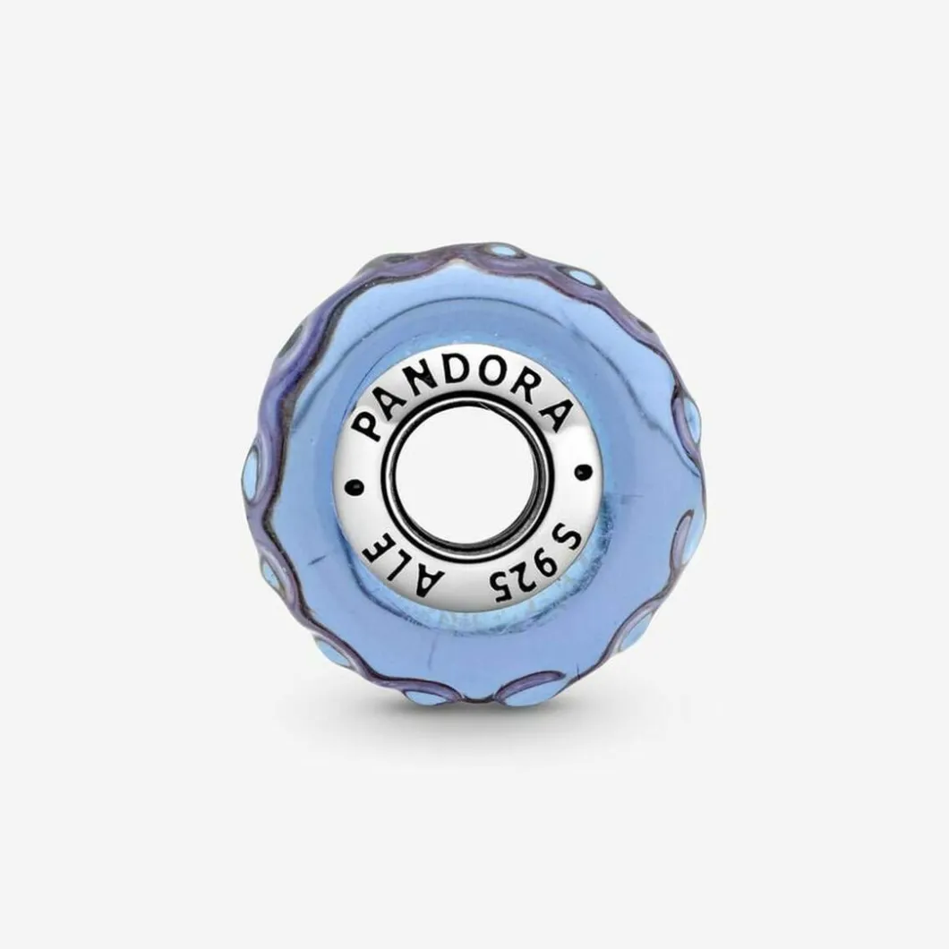 Pandora Charms<Charm Lavande en verre de Murano ondulé Moments