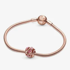 Pandora Charms<Charm Marguerite Rose Ajouré Moments