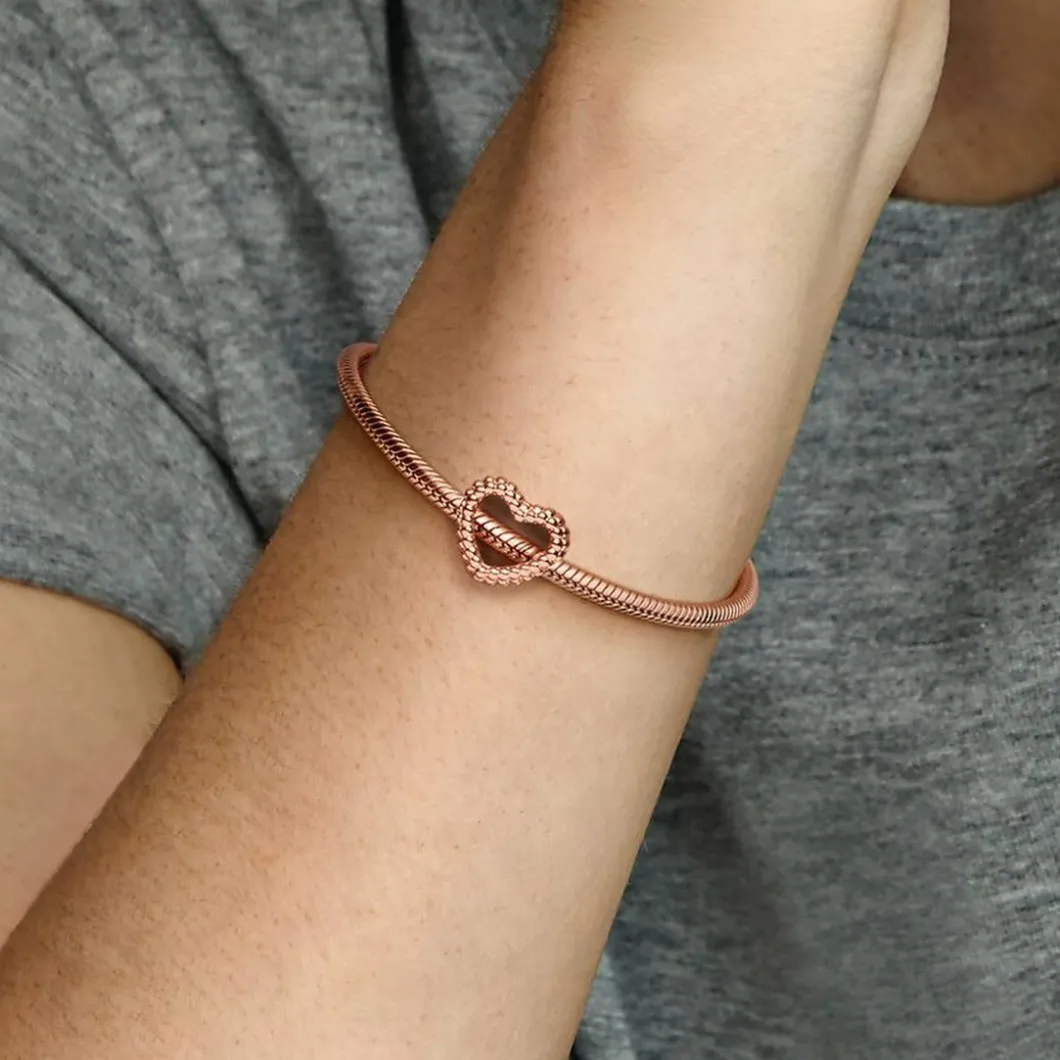 Pandora Charms<Charm 787516 - Charm Coeur Perlé Rose Femme