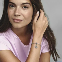 Pandora Charms<Charm Moments Boussole rotative avec inscription gravée - Argent