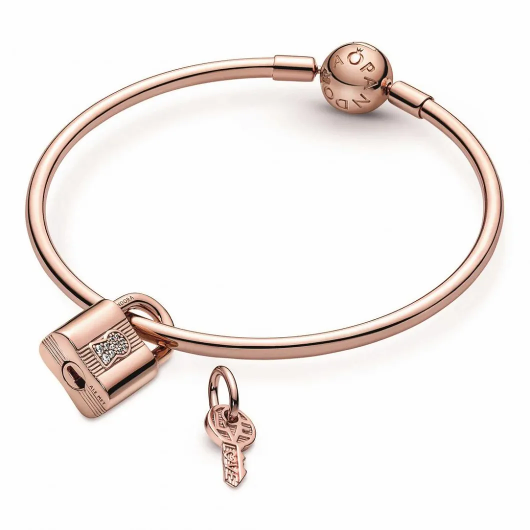 Pandora Charms<Charm moments Cadenas & clé - Rose gold