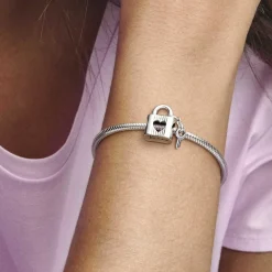 Pandora Charms<Charm Moments Cadenas & Clé Cœur - Argent