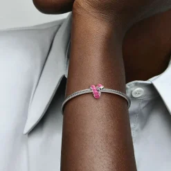 Pandora Charms<Charm Moments Chenille Rose enroulée - Argent 925/1000ᵉ