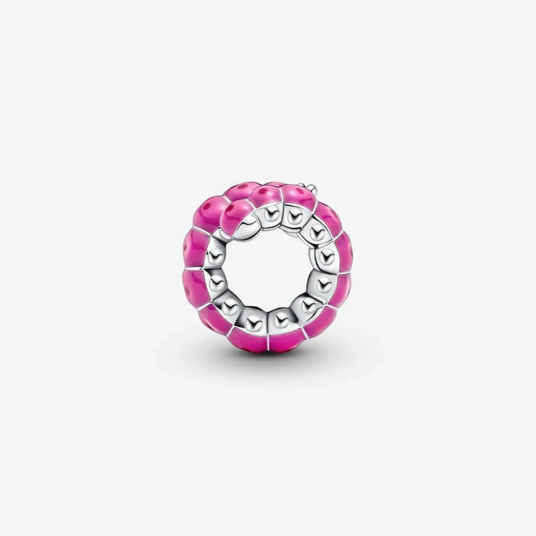 Pandora Charms<Charm Moments Chenille Rose enroulée - Argent 925/1000ᵉ