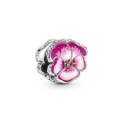 Pandora Charms<Charm Moments floral Rose avec cristaux scintillants - Argent 925/1000ᵉ