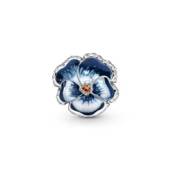 Pandora Charms<Charm Moments floral bleue avec cristaux scintillants - Argent 925/1000ᵉ