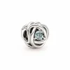 Pandora Charms<Charm moments Rose Ajourée & cristaux bleu - Argent