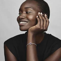 Pandora Charms<Charm moments Rose Ajourée & cristaux Rose - Argent