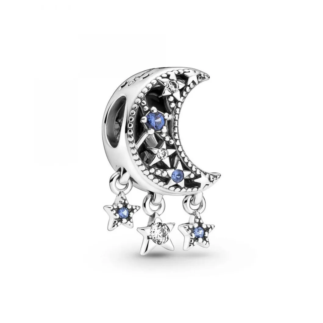 Pandora Charms<Charm Moments Étoile & Croissant de Lune - Argent