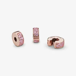 Pandora Charms<Charm 781817PCZ - Charm Clip Élégance Brillante Rose Femme