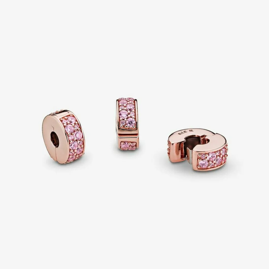 Pandora Charms<Charm 781817PCZ - Charm Clip Élégance Brillante Rose Femme