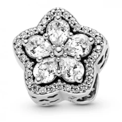 Pandora Charms<Charm Pavé Flocon de Neige Scintillant Timeless - Argent