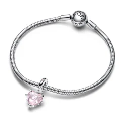 Pandora Charms<Charm Pendant Cœur et Arbre de Vie Rose - Moments