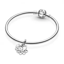 Pandora Charms<Charm Pendant Cœur et Empreinte de Pattes Passions - Argent