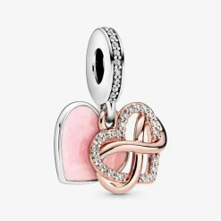 Pandora Charms<Charm Pendant Cœur Infini Fête des mères - Métal Doré à l'or Rose fin 585/1000