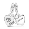 Pandora Charms<Charm Pendant Cœur Séparable Tante & Nièce People - Argent