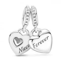 Pandora Charms<Charm Pendant Cœur Séparable Tante & Nièce People - Argent