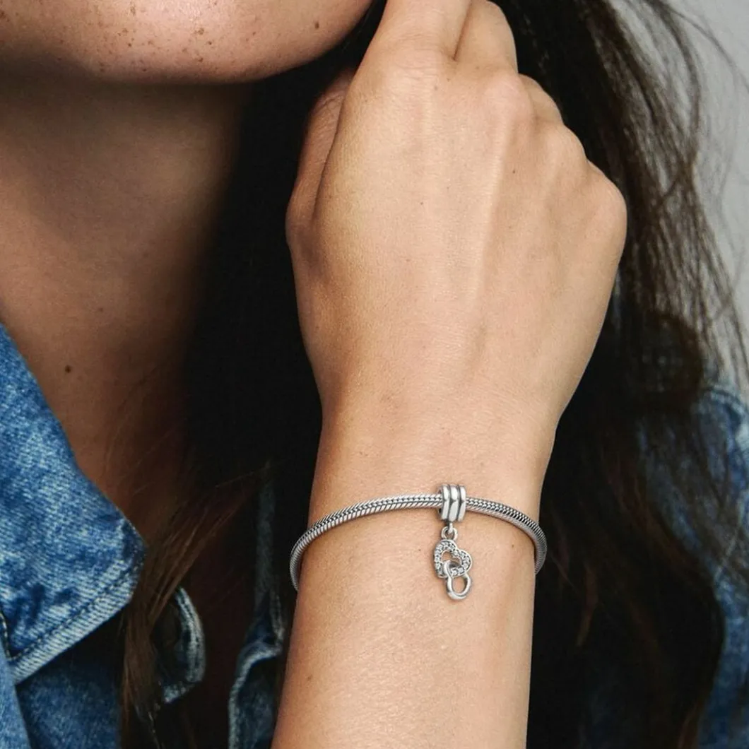 Pandora Charms<Charm Pendant Cœurs Entrelacés Moments