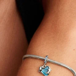 Pandora Charms<Charm Pendant Dauphins Verre de Murano Bleu 793924C01