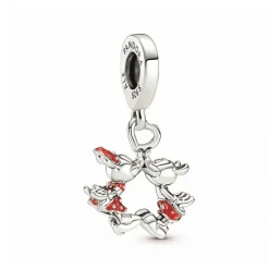 Pandora Charms<Charm pendant Disney x baiser Mickey & Minnie - Argent